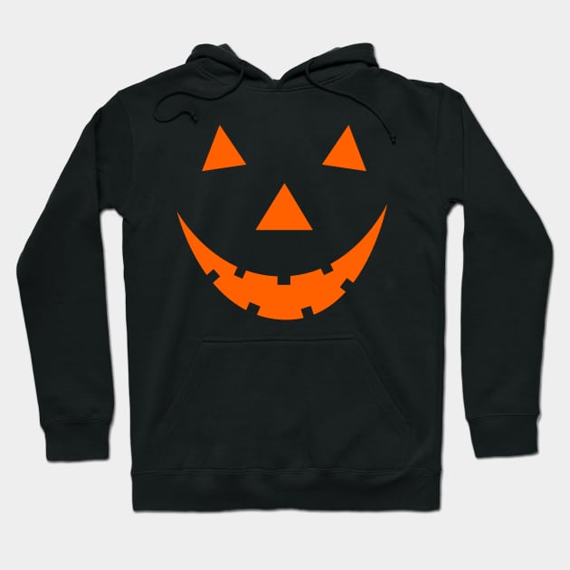 Orange halloween pumpkin face Hoodie by Salma Ismail